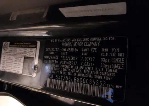 2013 Hyundai Santa Fe Sport из США, поврежденный, VIN 5XYZU3LB8DG035363